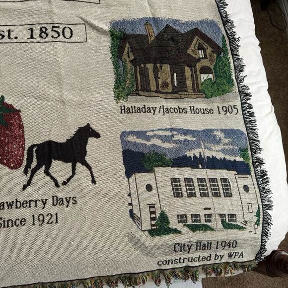 Pleasant Grove Utah  Historical Places Afghan Blanket Strawberry Days - Picture 4 of 9